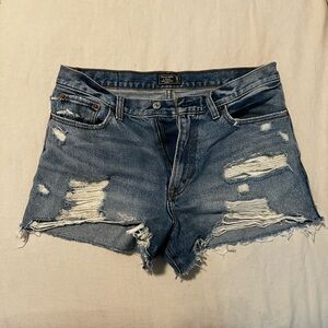 Abercrombie & Fitch Ripped Blue Jean Shorts/Annie high rise size 10/30